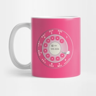 Pink Retro Rotary Phone Dial Mug